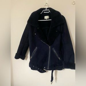 Navy Sherpa Jacket